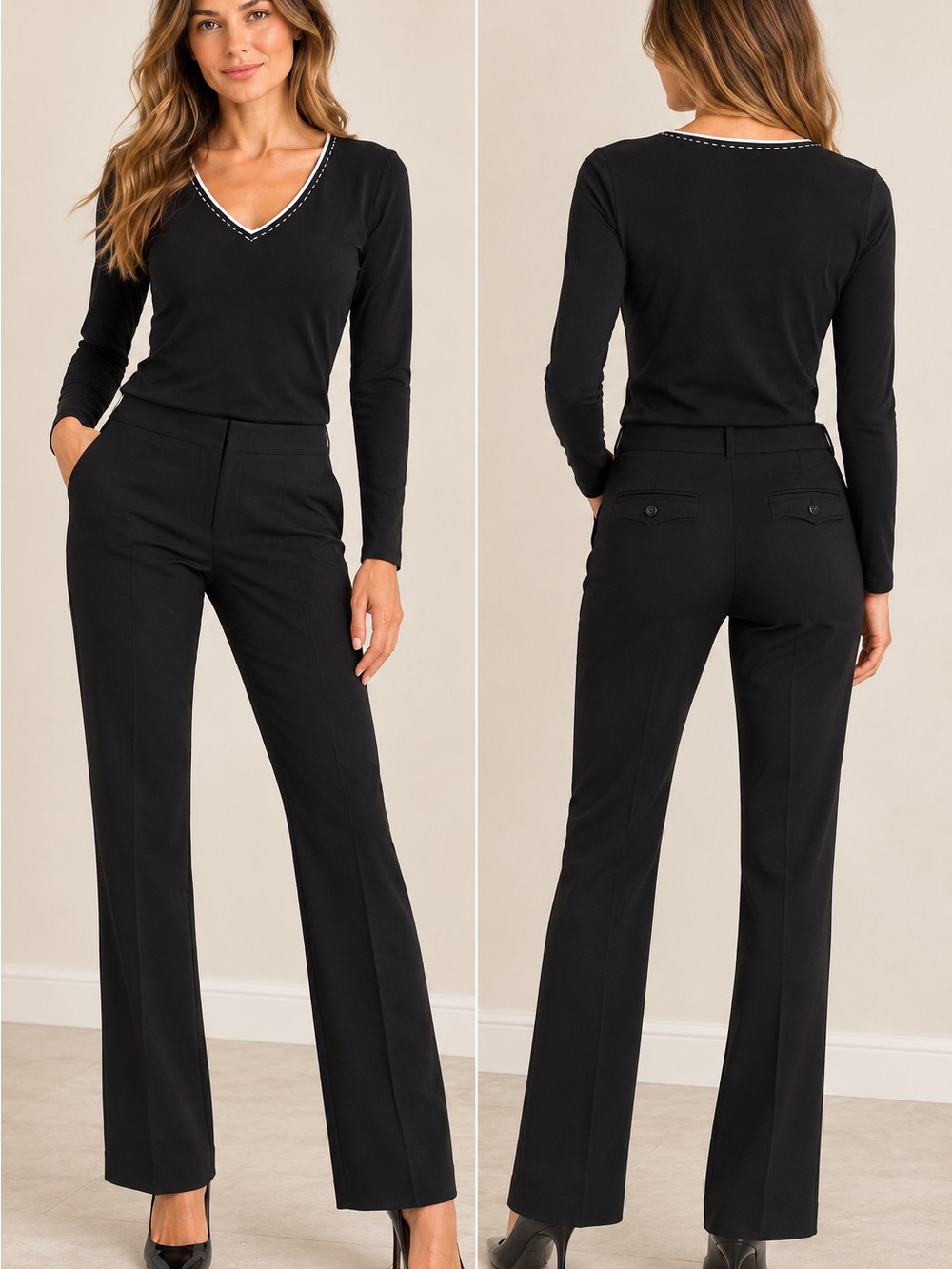 The Limited Drew Fit Black Tailored Dress Pants Size 6 - Picture 2 of 2